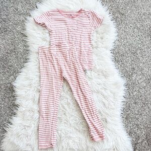 Simple Joys | Pink & White Striped Pajama Set Size 6